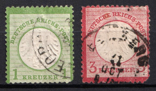 1872 German Empire, Small Breast Plate, Germany (Mi. 7, 9, Used, CV $100)