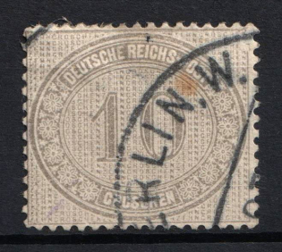 1872 10gr German Empire, Germany (Mi. 12, Used, CV $2,160)
