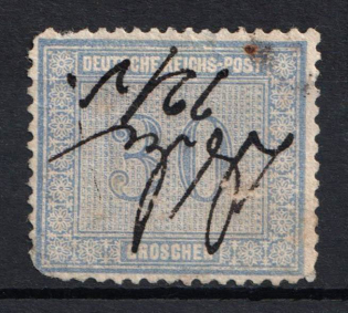 1872 30gr German Empire, Germany (Mi. 13, Pen Cancellation, CV $960)