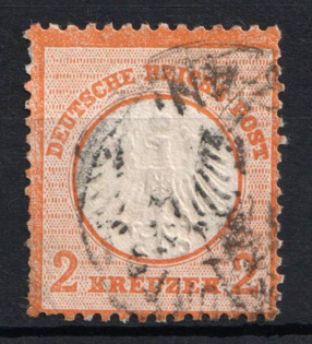 1872 2kr German Empire, Small Breast Plate, Germany (Mi. 8, Used, CV $480)