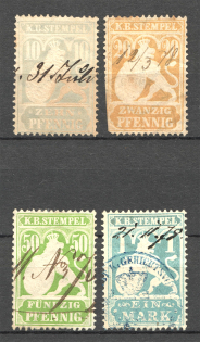 1918 Germany Bavaria Revenue Fiscal Stamps (Cancelled)