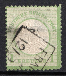 1872 1kr German Empire, Large Breast Plate, Germany (Mi. 23 a, Used, CV $60)