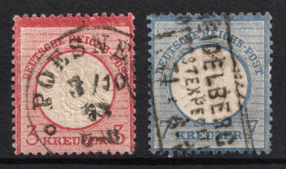 1872 German Empire, Large Breast Plates, Germany (Mi. 25 - 26, Used, CV $120)