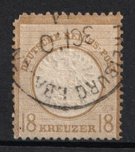 1872 18kr German Empire, Large Breast Plate, Germany (Mi. 28, Used, CV $3,360)