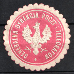 Poland, paper seal, Post & Telegraph General Directorate