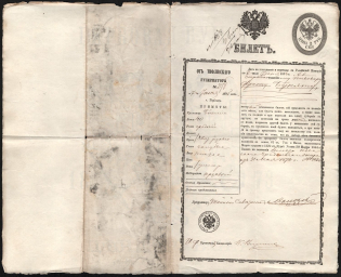 1875 2r Imperial Revenue Paper, Ticket from the Tiflis Governor, Georgia