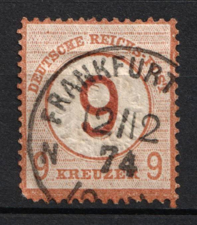 1874 9gr German Empire, Germany (Mi. 30, Used, CV $780)