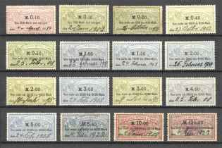 1884-1922 Germany Fiscal Tax Revenue Stamps (Cancelled)
