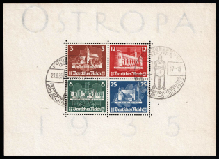 1935 Third Reich, Germany, Souvenir Sheet 'OSTROPA' (Mi. Bl. 3, Commemorative Cancellations, CV $1,320)