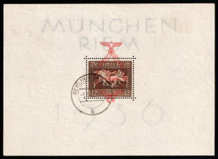 1937 Third Reich, Germany, Souvenir Sheet (Mi. Bl. 10, Used, CV $160)