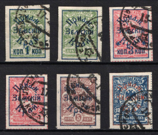 1922 Priamur Rural Province, on Far Eastern Republic (DVR) Stamps, Russia, Civil War (Russika 1 - 6, Full Set, Used, CV $100)