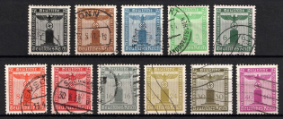 1938 Third Reich, Germany, Official Stamps (Mi. 144 - 154, Full Set, Used, CV $70)