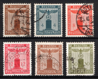 1942 Third Reich, Germany, Official Stamps (Mi. 156, 157, 160, 161, 163, 164, Used, CV $100)