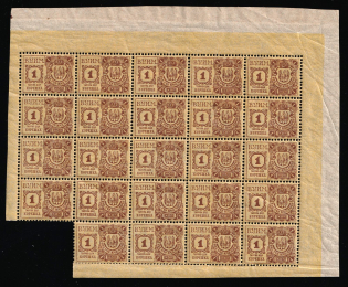 1915 Theatre Tax, Russia Empire Revenues, pane of 24