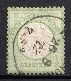 1872 1/3gr German Empire, Small Breast Plate, Germany (Mi. 2 a, Used, CV $60)