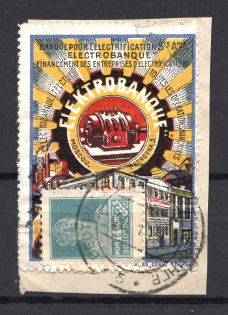 1926 USSR `Electrobanque` Advertising Label Cancellation Leningrad Sestroretsk