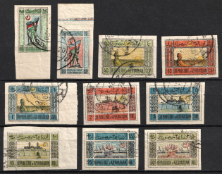 1919 Azerbaijan, First Issue, Russia, Civil War (Zag. 1 - 10, Full Set, Used, CV $30)