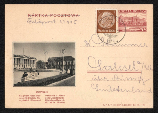 1939 (13 Sep) Poland, German Occupation, Germany, Field Post Feldpost 15gr Postal Stationery Postcard to Germany franked with 3pf