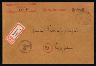 1944 (2 Nov) Field Post Feldpost Registered Cover from Heligoland