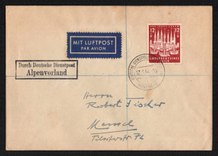1944 (17 Jan) Third Reich, Germany, German Service Post Alpine Foreland, Airmail Cover from Rovereto to Memel franked with 12pf