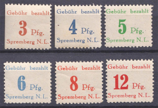 1945 Spremberg, Germany Local Post (Mi. 1-6 Gray paper, Including Mi. 2b and 4b, CV $670, MNH)