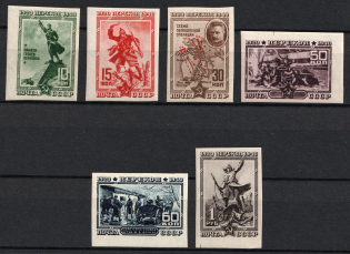 1940 The 20th Anniversary of Fall of Perekop, Soviet Union, USSR, Russia (Zv. 678 - 683, Full Set, Imperforated, CV $75, MNH)