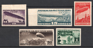 1931 Airship Constructing in USSR, Soviet Union, USSR, Russia (Zv. 269 - 273, Full Set, Imperforate, CV $275)