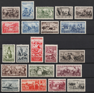 1933 People of the USSR (Ethnographic), Soviet Union, USSR, Russia (Zv. 321 - 341, Full Set, CV $500)
