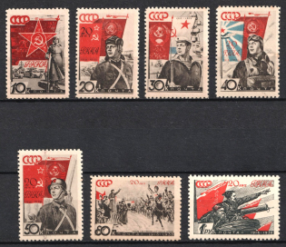 1938 The 20th Anniversary of the Red Army, Soviet Union, USSR, Russia (Zv. 504 - 510, Full Set, CV $90)