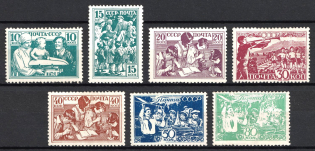 1938 The Children of the USSR, Soviet Union, USSR, Russia (Zv. 522 - 528, Full Set, CV $90)