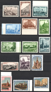 1947 800th Anniversary of the Founding of Moscow, Soviet Union, USSR, Russia (Zv. 1077 - 1091, Full Set, CV $50, MNH/MLH)