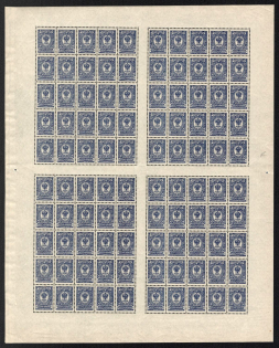 1908 10k Russian Empire, Russia, Full Sheet (Zv. 87, CV $300, MNH)