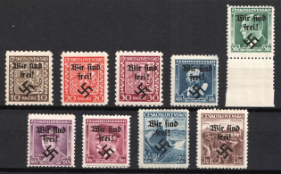 1938 Occupation of Rumburg, Sudetenland, Germany (Mi. 2 - 3, 5 - 9, 14 - 15, Signed, CV $50)