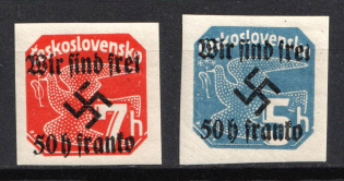 1938 Occupation of Rumburg, Sudetenland, Germany (Mi. 25 - 26, CV $20, MNH)