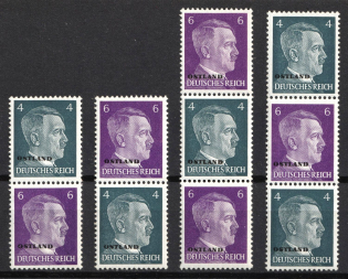 1941-43 Ostland, German Occupation, Germany, Se-tenants (Mi. S 1 - S 4, CV $40, MNH)