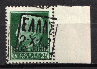 1943 25c Zakynthos, German Occupation, Germany (Mi. 1 I, Margin, Signed, CV $100, MNH)