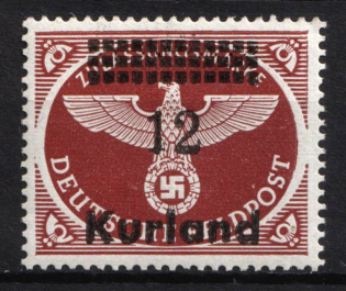 1945 12pf Kurland, German Occupation, Germany (Mi. 4 A y, CV $180, MNH)