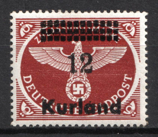 1945 12pf Kurland, German Occupation, Germany (Mi. 4 A y, Signed, CV $100)