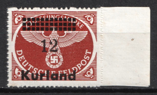 1945 12pf Kurland, German Occupation, Germany (Mi. 4 B y, Margin, CV $30, MNH)