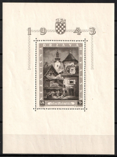 1943 Croatia, NDH, Souvenir Sheet (Mi. Bl. 6, CV $20, MNH)