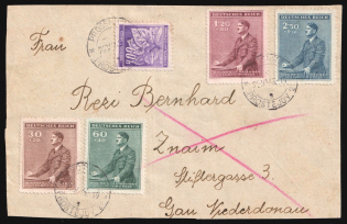 1942 Bohemia and Moravia on piece, Germany (Mi. 65, 85 - 88, Full Set, Used)