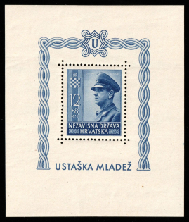 1943 Croatia, NDH, Souvenir Sheet (Mi. Bl. 4 A, CV $50)