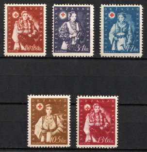 1942 Croatia, NDH (Mi. 86 - 90, Full Set, CV $20)
