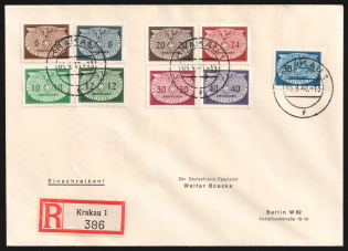 1940 (5 Sep) General Government, Germany, Official Stamps, Registered Cover from Krakow to Berlin franked with full set of Mi. 16 - 24 (CV $300)