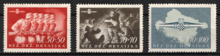 1945 Croatia, NDH (Mi. 170 - 172, Full Set, CV $840, MNH)