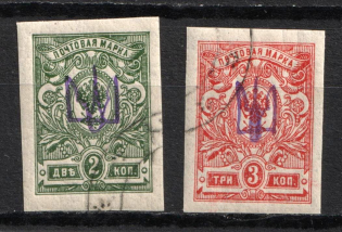 1918 Novobelitsa Local Type 2, Ukrainian Tridents, Ukraine (Bulat 2457, 2458, Used, High CV)