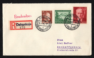 1943 (20 Aug) Dshankoje Postmark, Official Mail (Dienstpost) Registered Cover, German Occupation of Ukraine