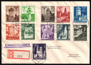 1940 (10 Sep) General Government, Germany, Registered Cover from Krakow to Berlin franked with Mi. 40 - 50 (CV $220)
