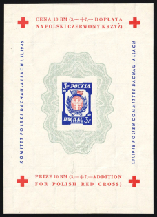 1945 Dachau - Allach, Poland, DP Camp, Displaced Persons Camp, Souvenir Sheet (Wilhelm Bl. 1 z I B, Opened '3', CV $40)