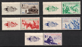 1942 French Legion, Germany (Mi. VI Zf - X Zf, Coupons on the Left, Full Set, CV $80)